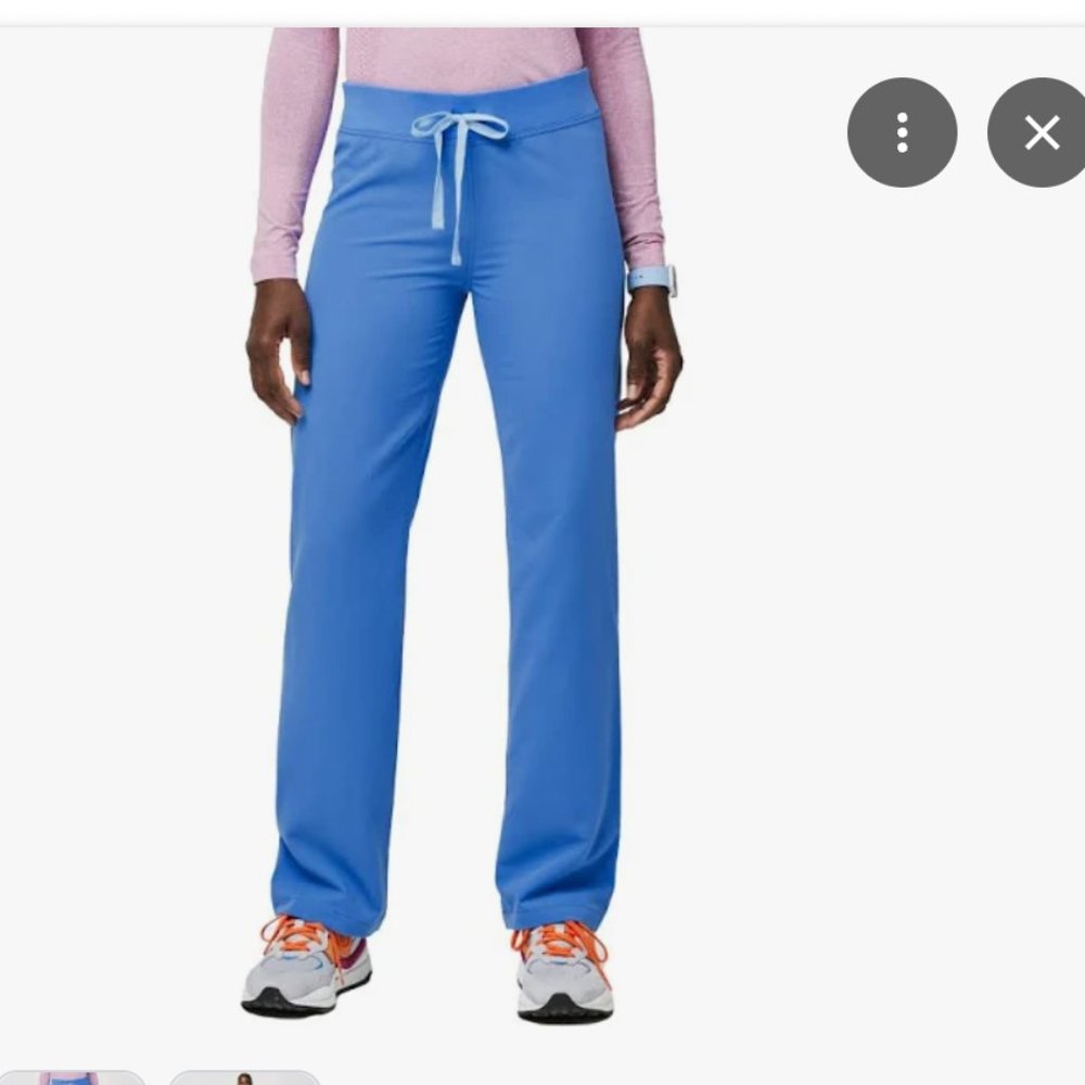 Figs Livingston Scrub Pants in Capri Blue - Medium Petite